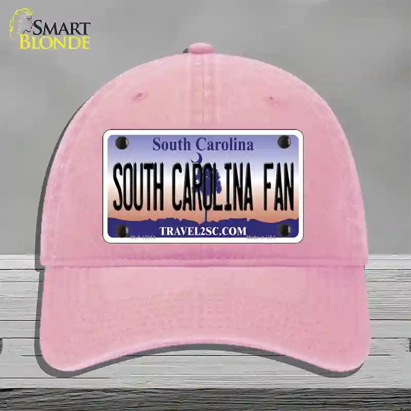 South Carolina Fan Novelty License Plate Hat Unconstructed Cotton / Pink