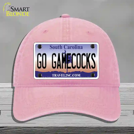 Go Gamecocks Novelty License Plate Hat Unconstructed Cotton / Pink