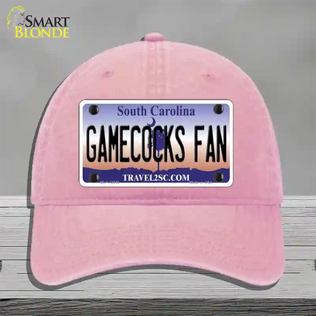 Gamecocks Fan Novelty License Plate Hat Unconstructed Cotton / Pink