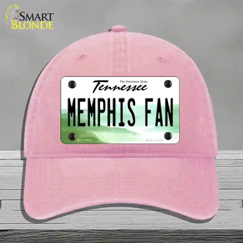 Memphis Fan Novelty License Plate Hat Unconstructed Cotton / Pink