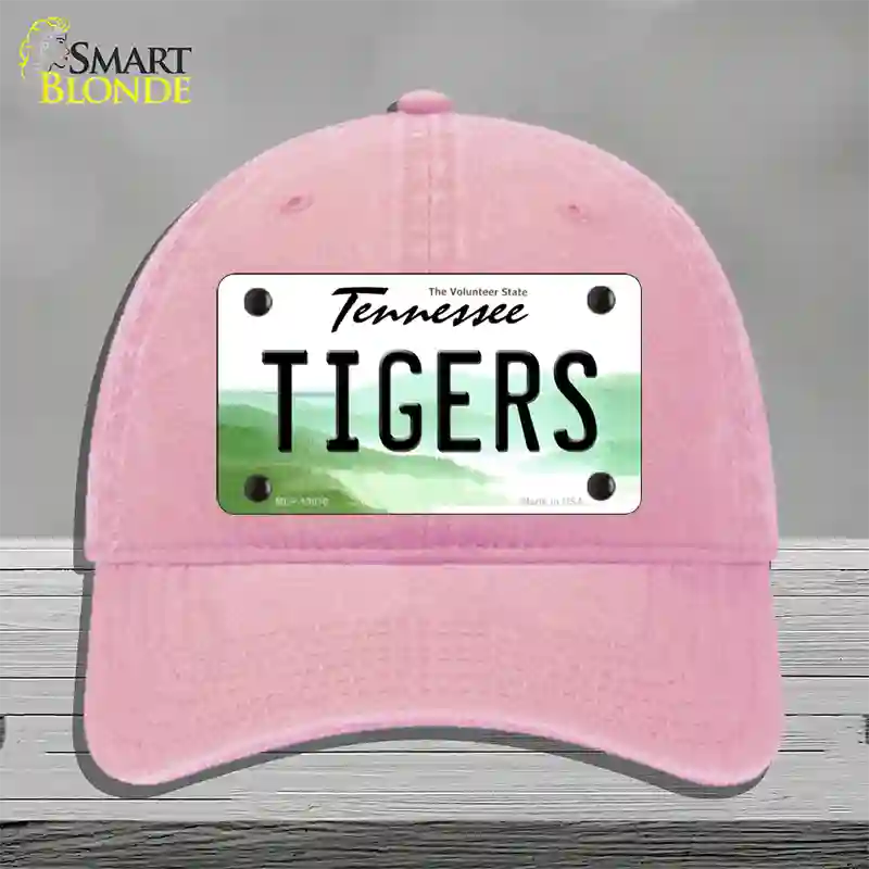 Tiger Tennessees Novelty License Plate Hat Unconstructed Cotton / Pink