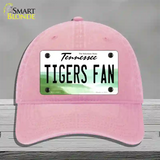 Tennessee Plate Tigers Fan Novelty License Plate Hat Unconstructed Cotton / Pink