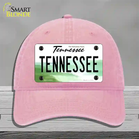 Tennessee Novelty License Plate Hat Unconstructed Cotton / Pink