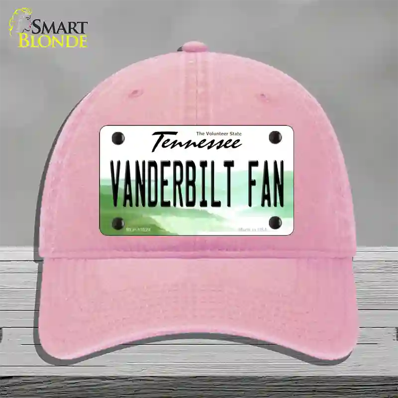 Vanderbilt Fan Novelty License Plate Hat Unconstructed Cotton / Pink