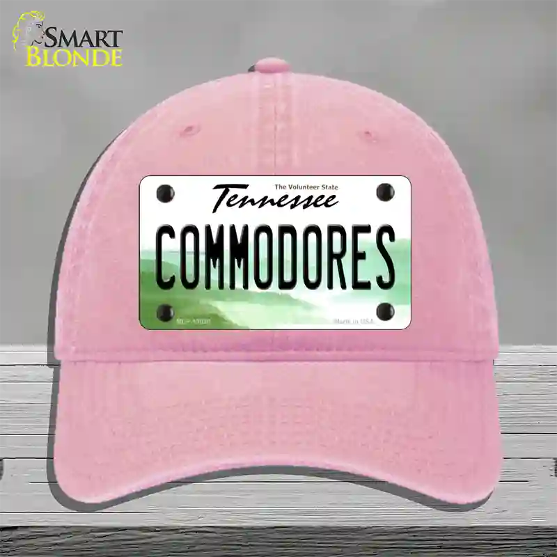 Commodores Novelty License Plate Hat Unconstructed Cotton / Pink