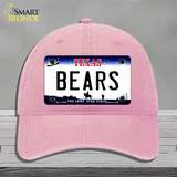 Bears Novelty License Plate Hat Unconstructed Cotton / Pink