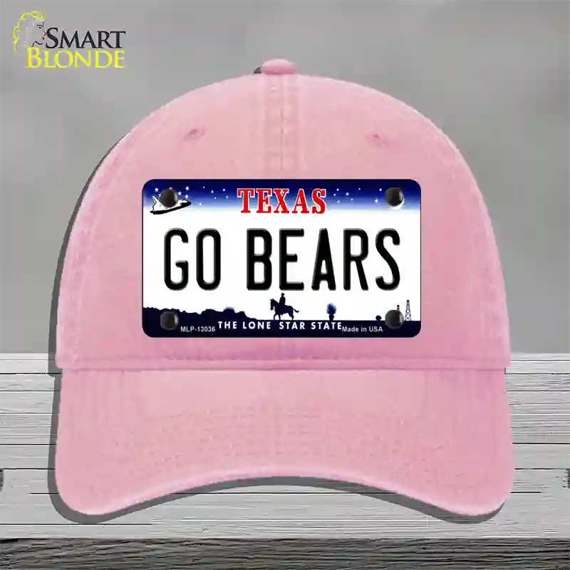 Go Bears Novelty License Plate Hat Unconstructed Cotton / Pink