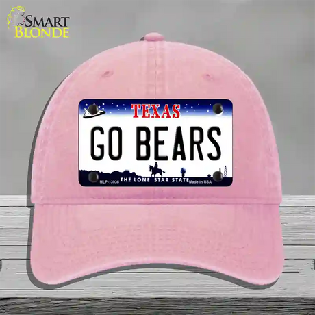 Go Bears Novelty License Plate Hat Unconstructed Cotton / Pink