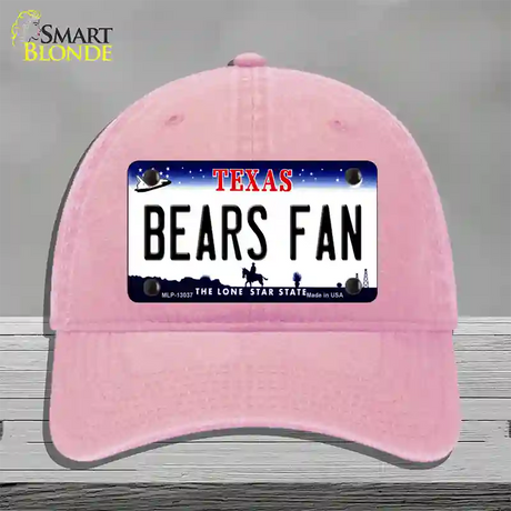 Bears Fan Novelty License Plate Hat Unconstructed Cotton / Pink