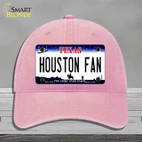 Houston Fan Novelty License Plate Hat Unconstructed Cotton / Pink