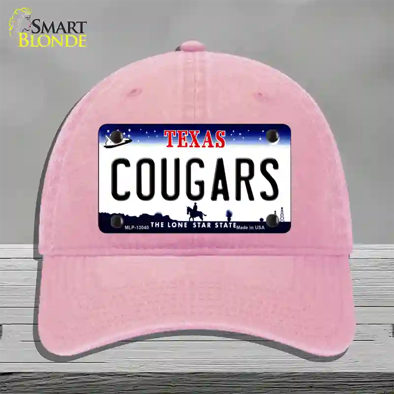 Cougars Novelty License Plate Hat Unconstructed Cotton / Pink