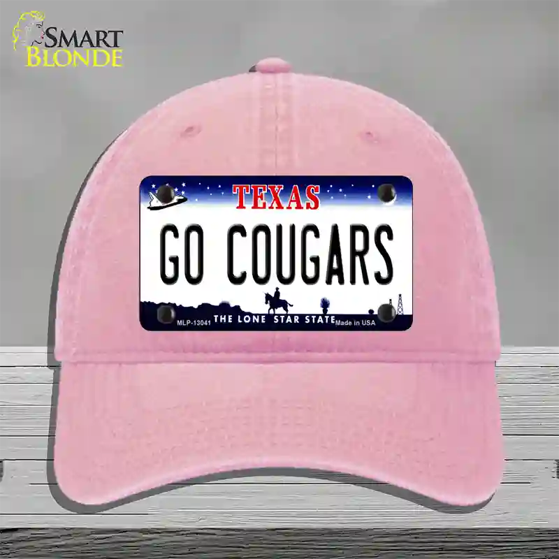 Go Cougars Novelty License Plate Hat Unconstructed Cotton / Pink