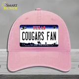 Cougars Fan Novelty License Plate Hat Unconstructed Cotton / Pink