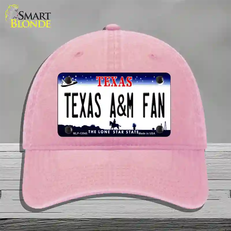 Texas A&M Fan Novelty License Plate Hat Unconstructed Cotton / Pink