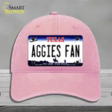 Aggies Fan Texas Novelty License Plate Hat Unconstructed Cotton / Pink