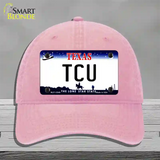 TCU Novelty License Plate Hat Unconstructed Cotton / Pink