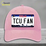 TCU Fan Novelty License Plate Hat Unconstructed Cotton / Pink