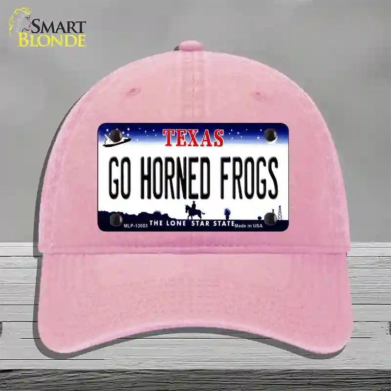 Go Horned Frogs Novelty License Plate Hat Unconstructed Cotton / Pink