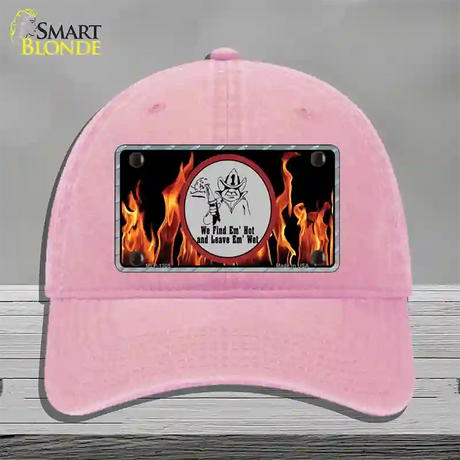 Find Hot Leave Wet Firefighter Novelty License Plate Hat Unconstructed Cotton / Pink