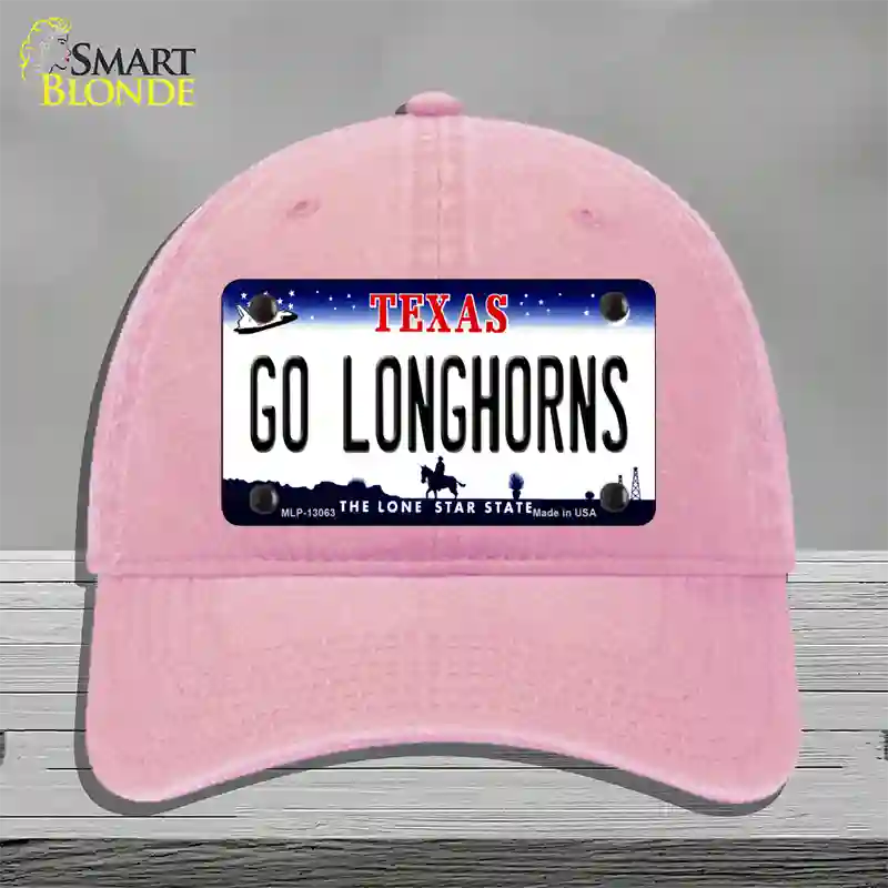 Go Longhorns Novelty License Plate Hat Unconstructed Cotton / Pink