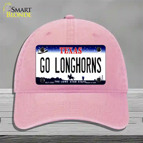 Go Longhorns Novelty License Plate Hat Unconstructed Cotton / Pink