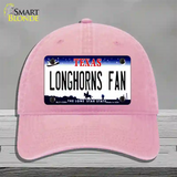 Longhorns Fan Novelty License Plate Hat Unconstructed Cotton / Pink