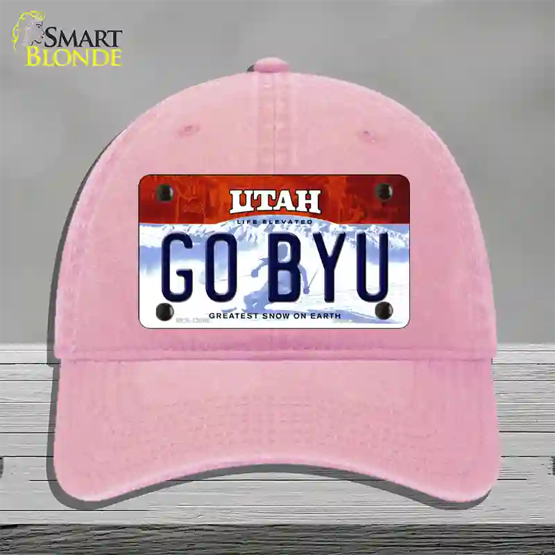 Go BYU Novelty License Plate Hat Unconstructed Cotton / Pink