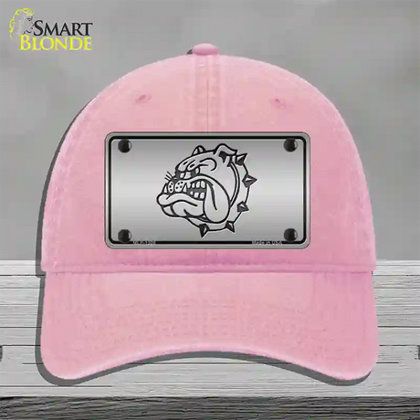 Bulldog Novelty License Plate Hat Unconstructed Cotton / Pink