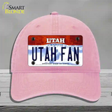 Utah Fan Novelty License Plate Hat Unconstructed Cotton / Pink