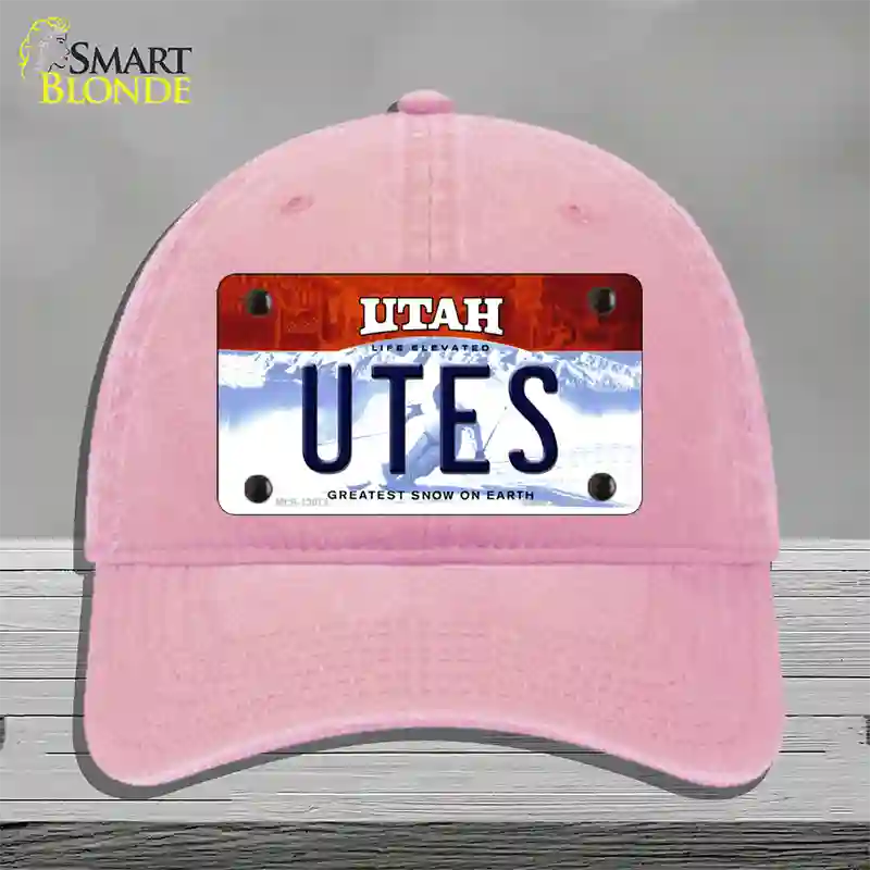 Utes Novelty License Plate Hat Unconstructed Cotton / Pink