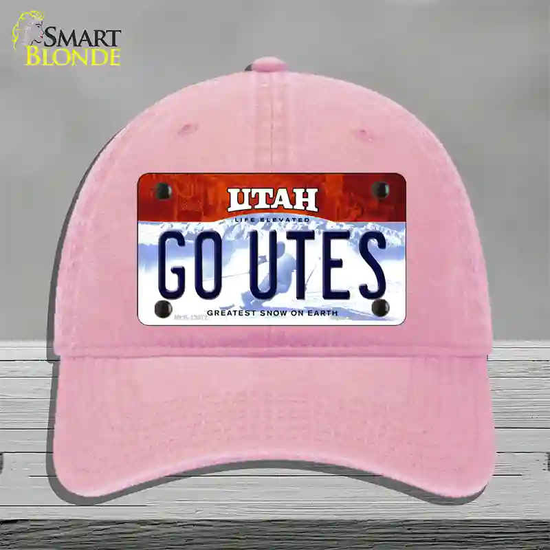 Go Utes Novelty License Plate Hat Unconstructed Cotton / Pink