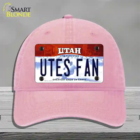 Utes Fan Novelty License Plate Hat Unconstructed Cotton / Pink