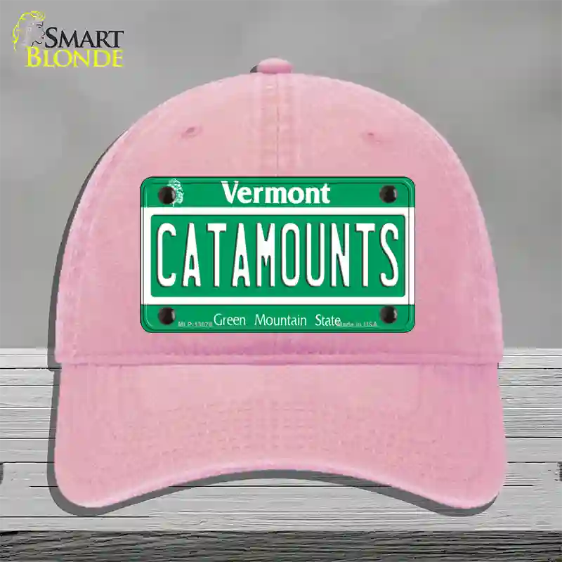 Catamounts Novelty License Plate Hat Unconstructed Cotton / Pink