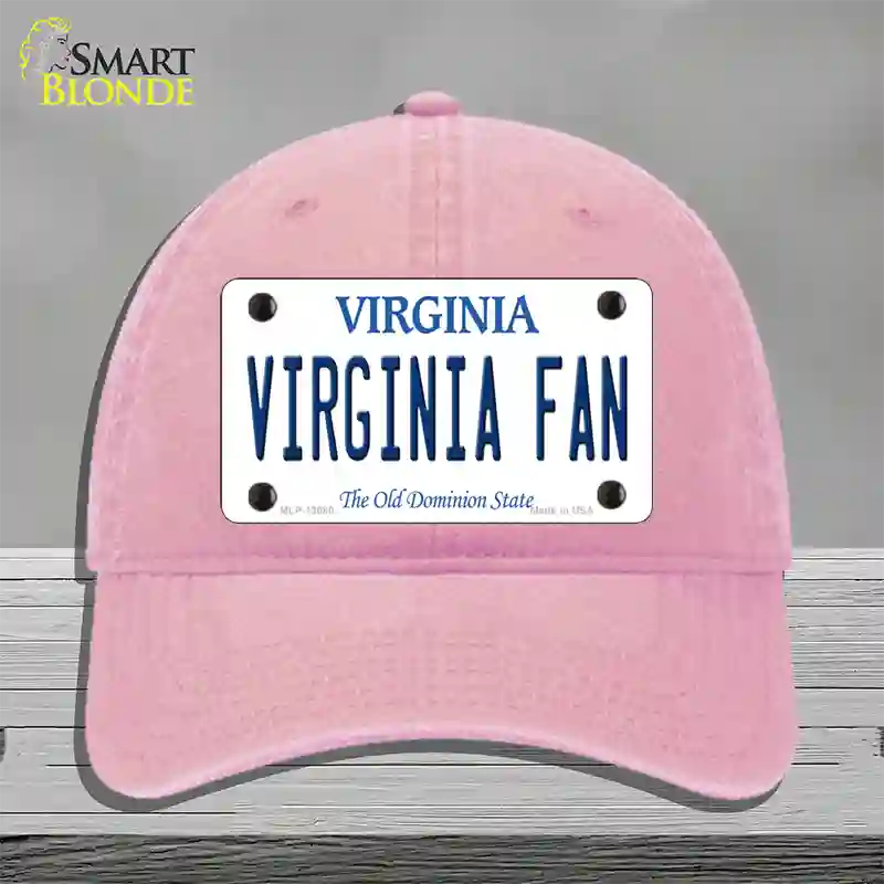 Virginia Fan Novelty License Plate Hat Unconstructed Cotton / Pink