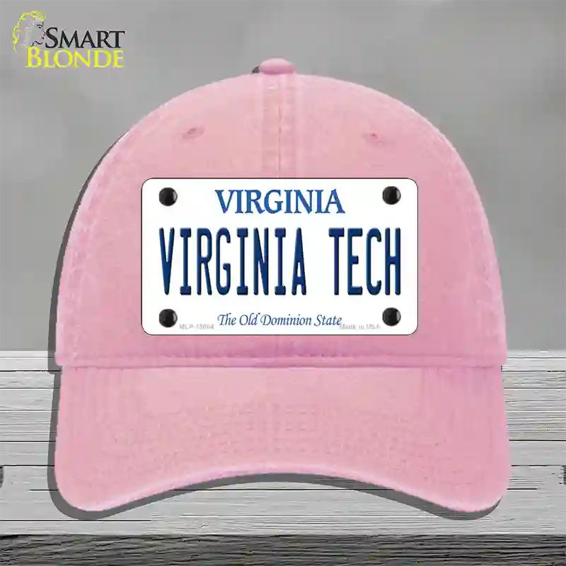 Virginia Tech Novelty License Plate Hat Unconstructed Cotton / Pink