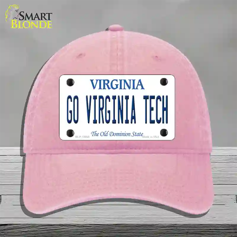 Go Virginia Tech Novelty License Plate Hat Unconstructed Cotton / Pink