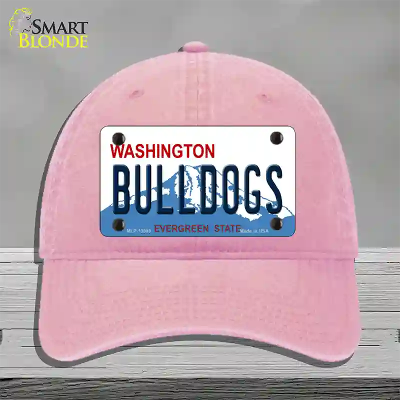 Bulldogs Washington State Novelty License Plate Hat Unconstructed Cotton / Pink