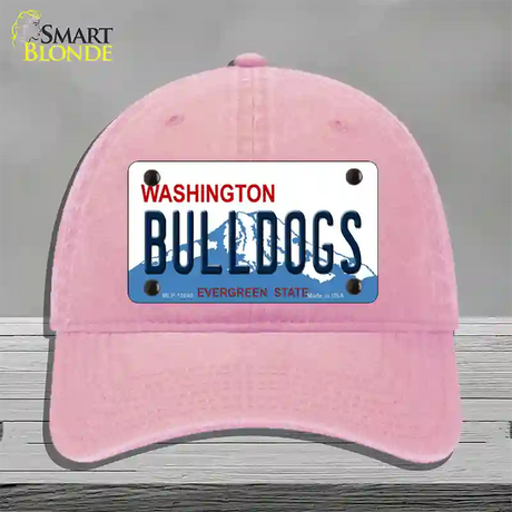 Bulldogs Washington State Novelty License Plate Hat Unconstructed Cotton / Pink