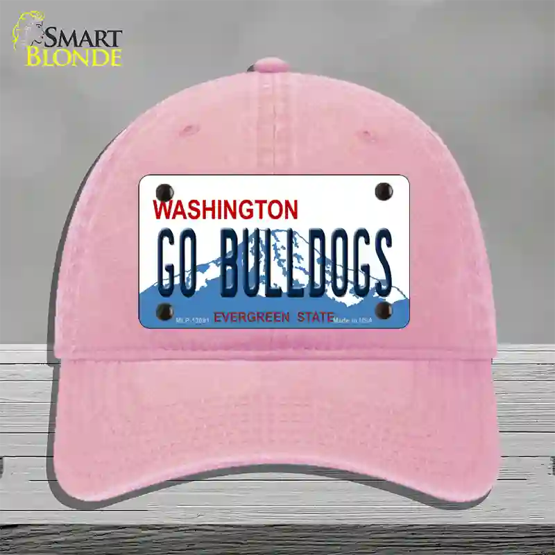 Go Bulldogs Washington Novelty License Plate Hat Unconstructed Cotton / Pink