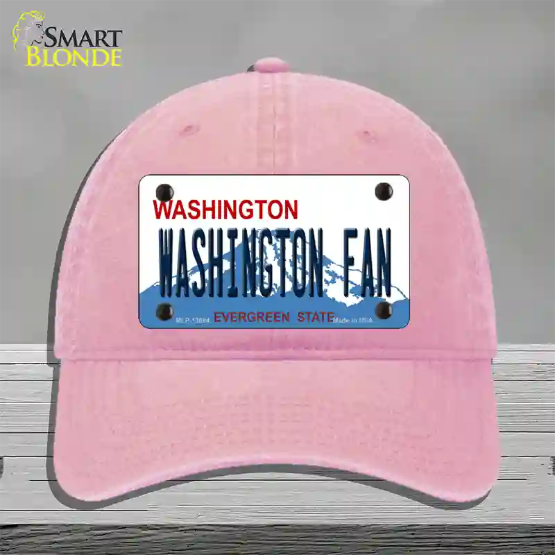 Washington Fan Novelty License Plate Hat Unconstructed Cotton / Pink