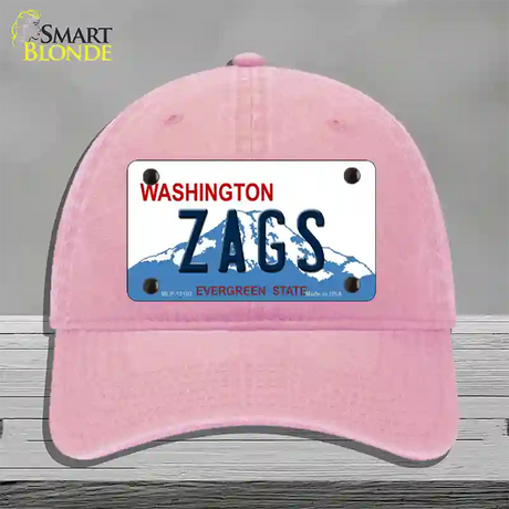 Zags Novelty License Plate Hat Unconstructed Cotton / Pink