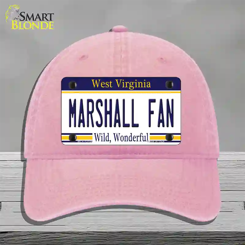 Marshall Fan Novelty License Plate Hat Unconstructed Cotton / Pink