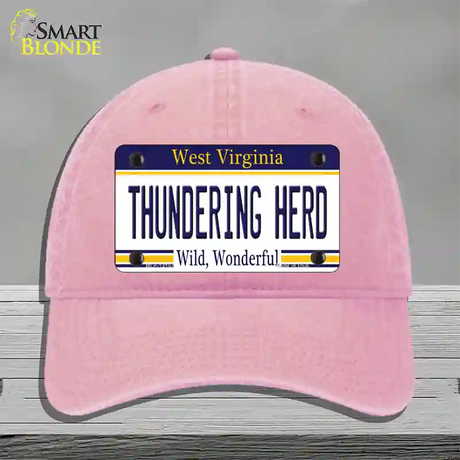 Thundering Herd Novelty License Plate Hat Unconstructed Cotton / Pink