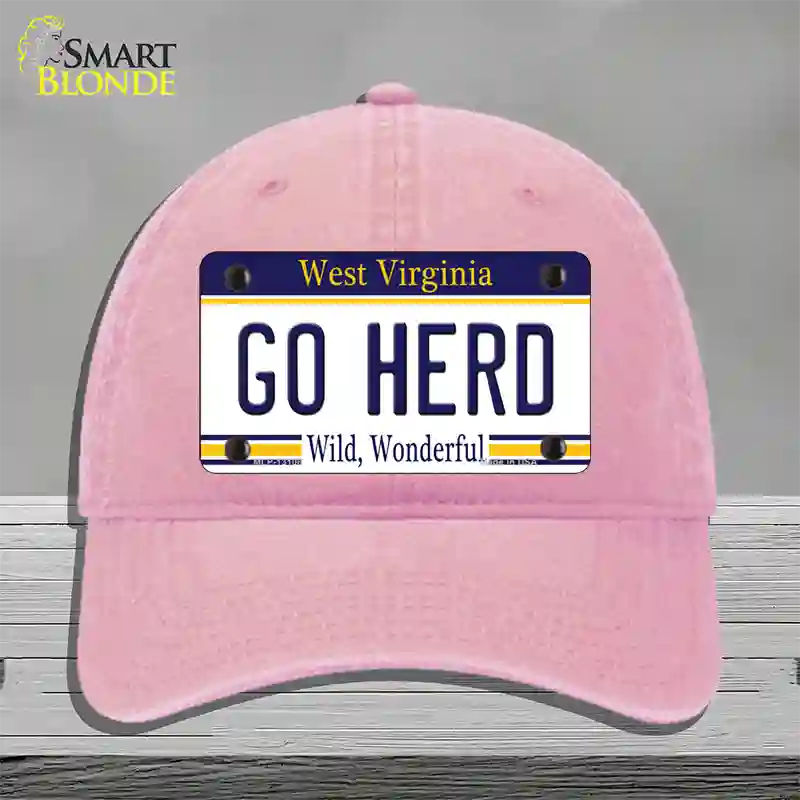 Go Herd Novelty License Plate Hat Unconstructed Cotton / Pink