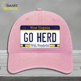 Go Herd Novelty License Plate Hat Unconstructed Cotton / Pink