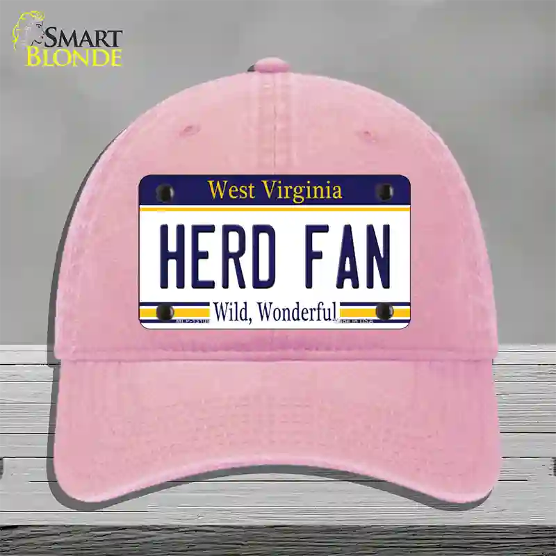 Herd Fan Novelty License Plate Hat Unconstructed Cotton / Pink