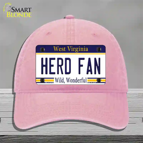 Herd Fan Novelty License Plate Hat Unconstructed Cotton / Pink