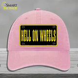 Hell On Wheels Novelty License Plate Hat Unconstructed Cotton / Pink