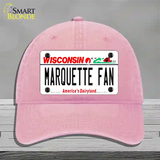 Marquette Fan Novelty License Plate Hat Unconstructed Cotton / Pink