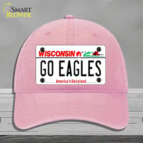 Go Eagles Wisconsin Novelty License Plate Hat Unconstructed Cotton / Pink